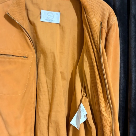 Marina Rinaldi Orange Leather Jacket - Picture 10 of 10